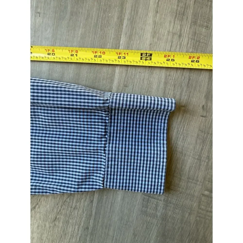 Banana Republic Men's Slim Fit Button Down Long Sleeve Blue Gingham Size Medium